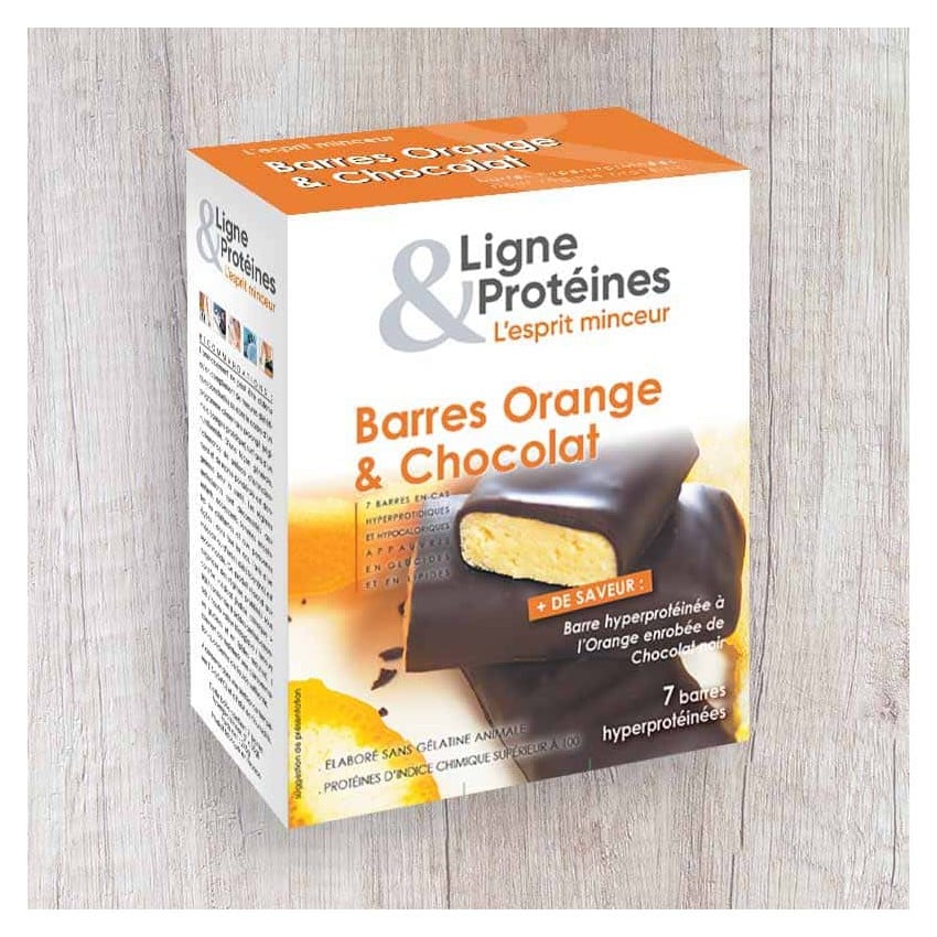 Barre hyperprotéinée Orange Chocolat - Ligne & Protéines